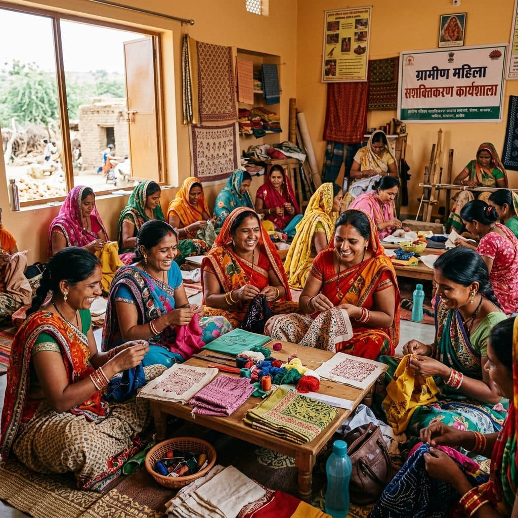 Indian women in a community empowerment workshop